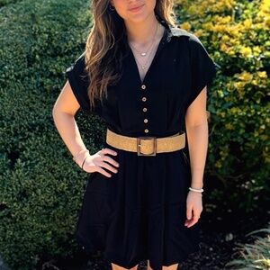 Collared Button Up Mini Dress